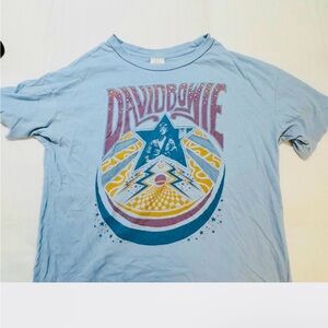 American Eagle Outfitters Light Blue Graphic David BowieTee